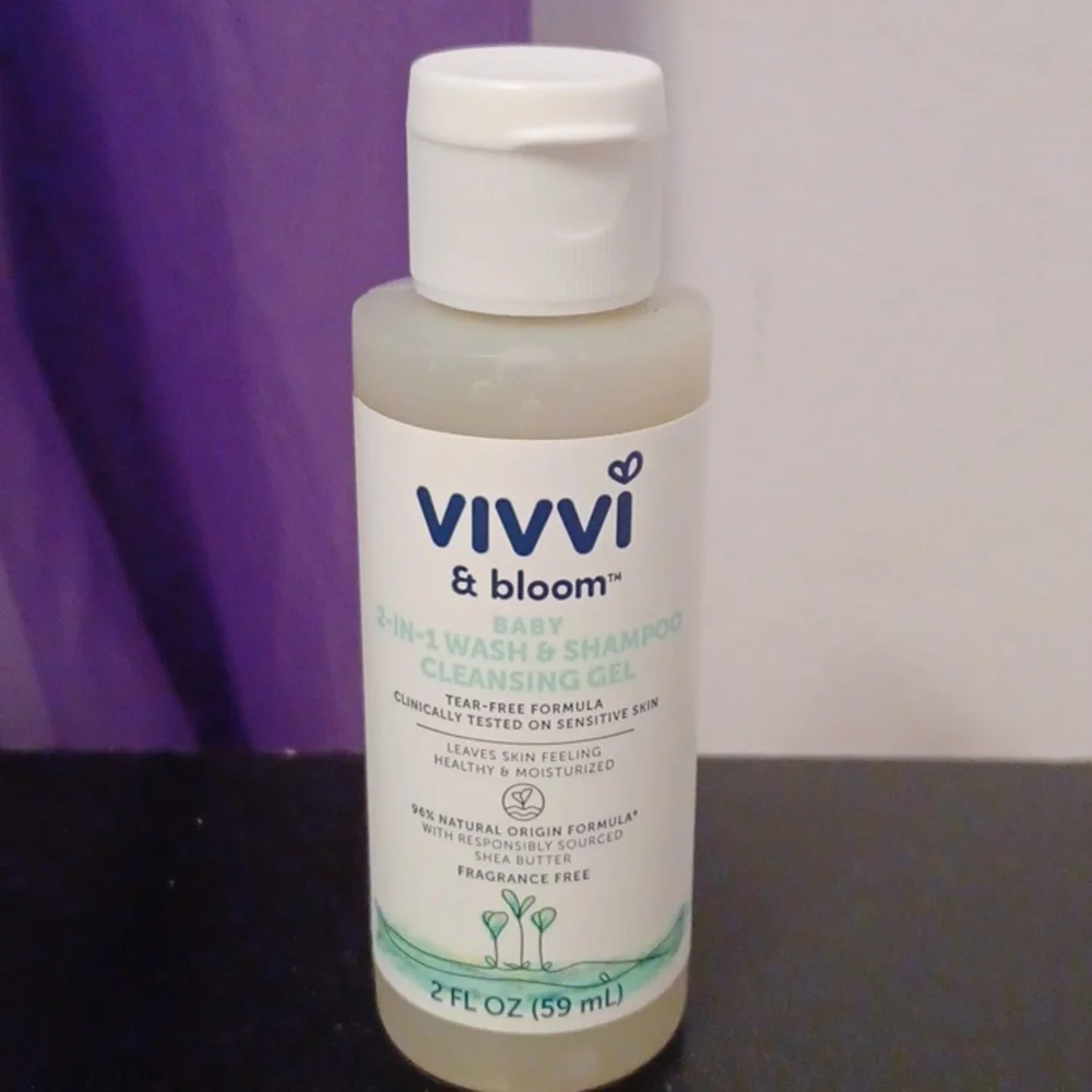 New Vivvi & Bloom 2-in-1 Baby Wash & Shampoo Cleansing Gel 2 fl oz.